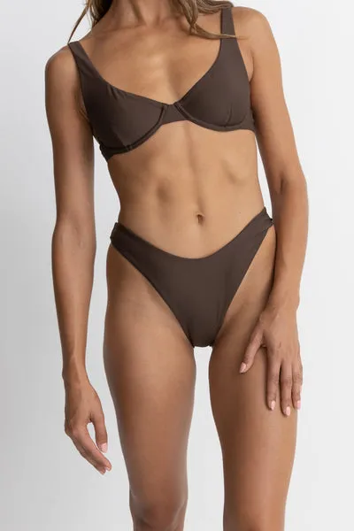 Multi Way Straps Fresh Vibes Rhythm Classic Hi Cut Bottom-Chocolate