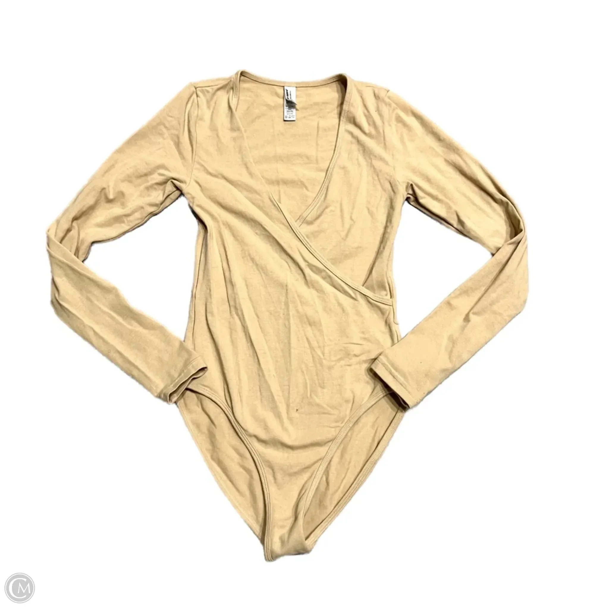 bodysuit with blazer silk bodysuit Bodysuit By American Apparel In Tan, Size: Xs