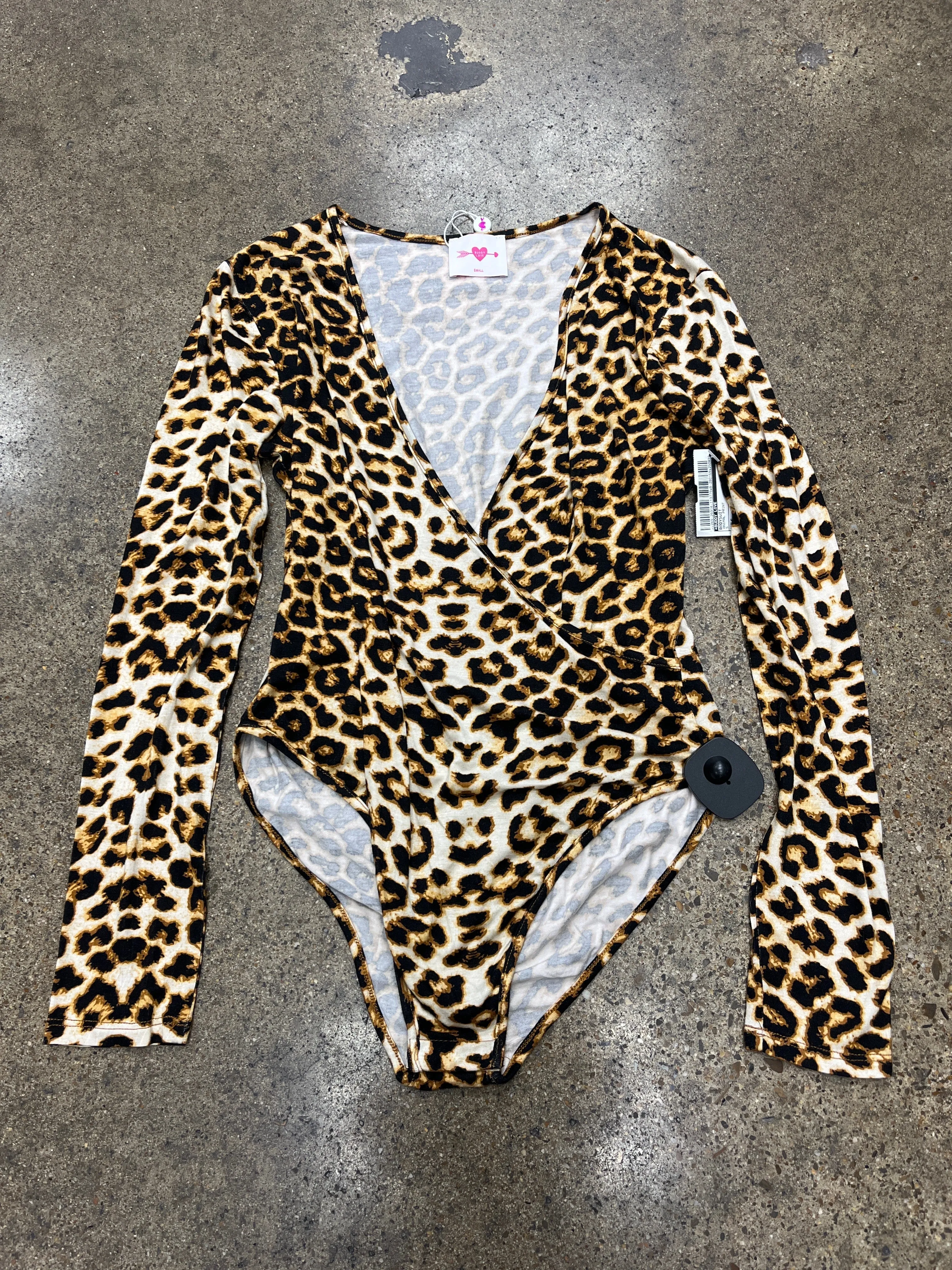 Bodysuit By Buddy Love In Animal Print, Size:S low back bodysuit