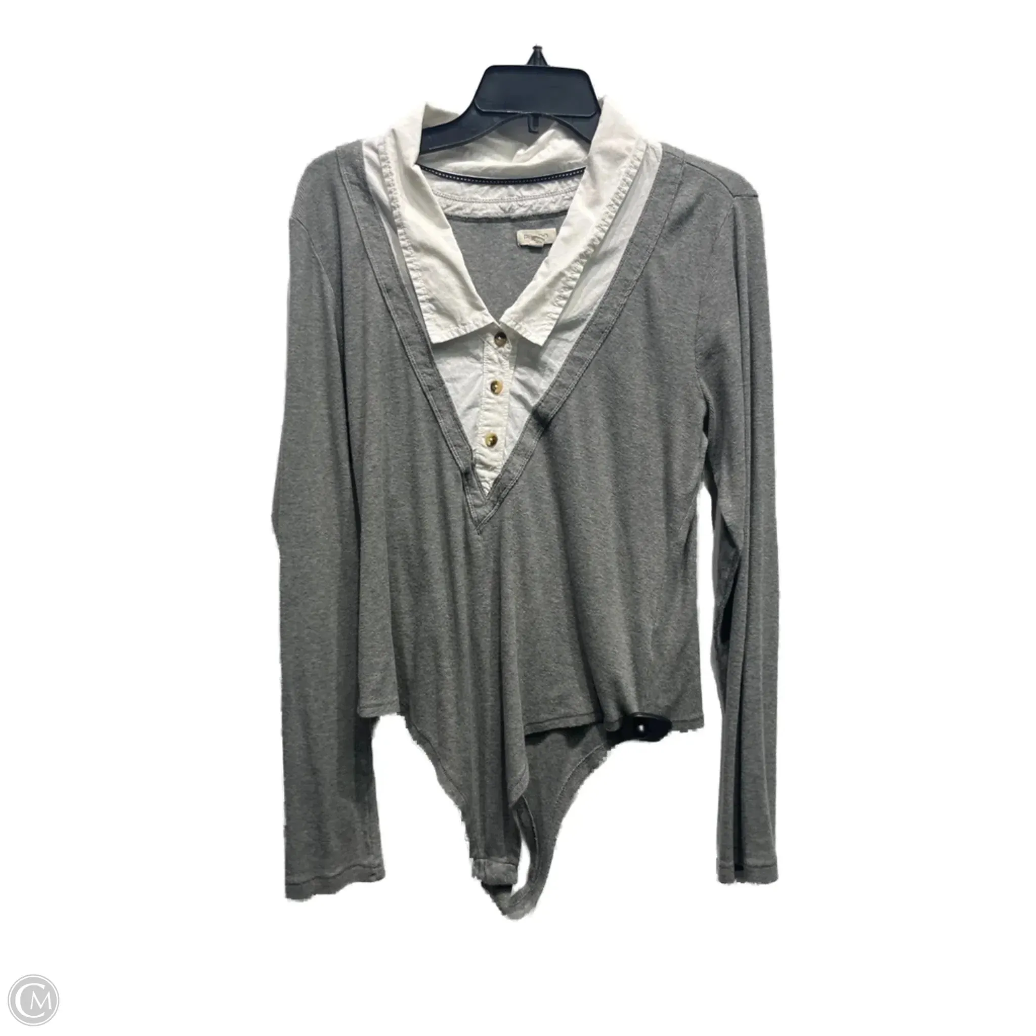 Bodysuit By Pilcro In Grey, Size: Xl ladies bodysuit