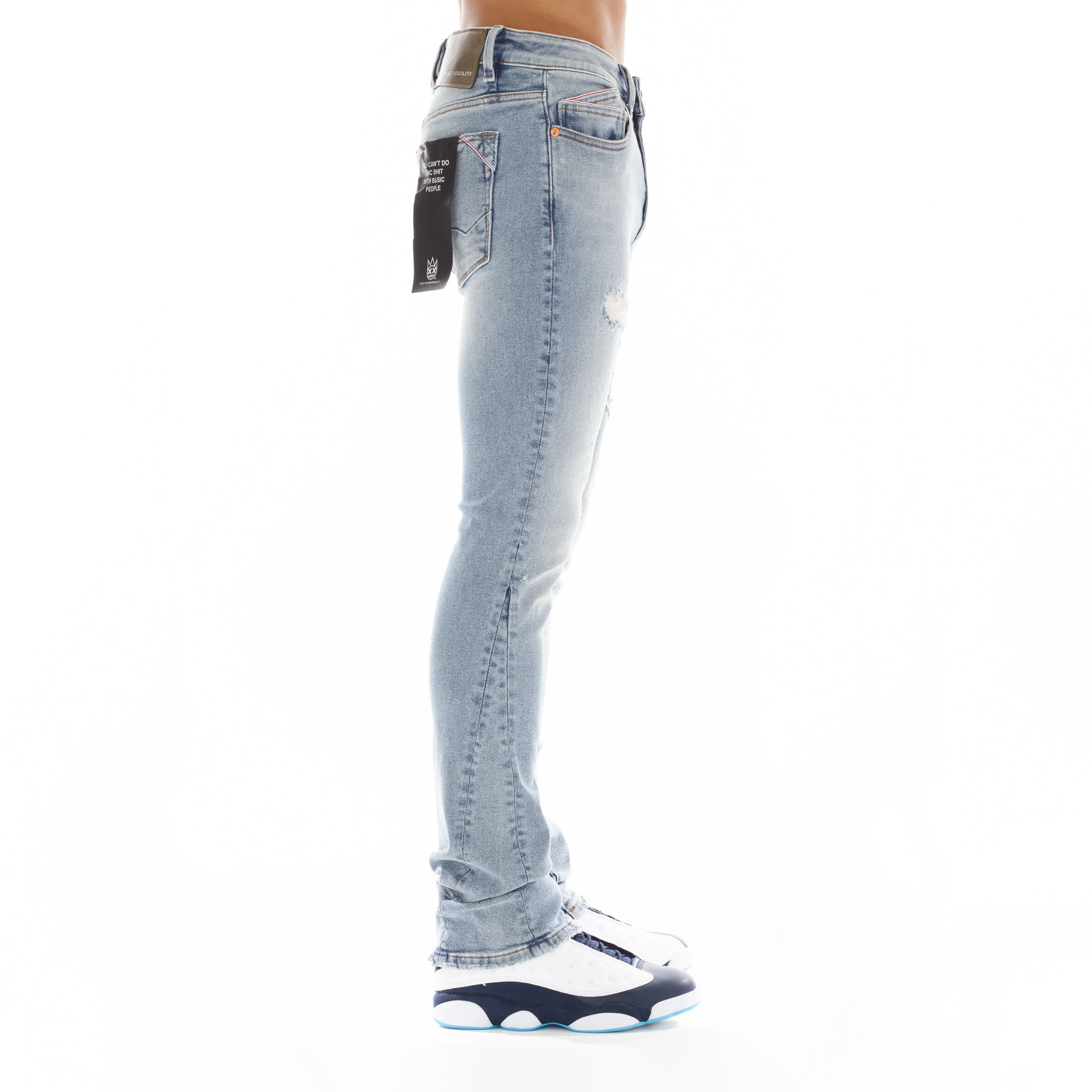 Stone Wash Finish Minimal Shrinkage Fabric LENNY BOOTCUT IN COVE