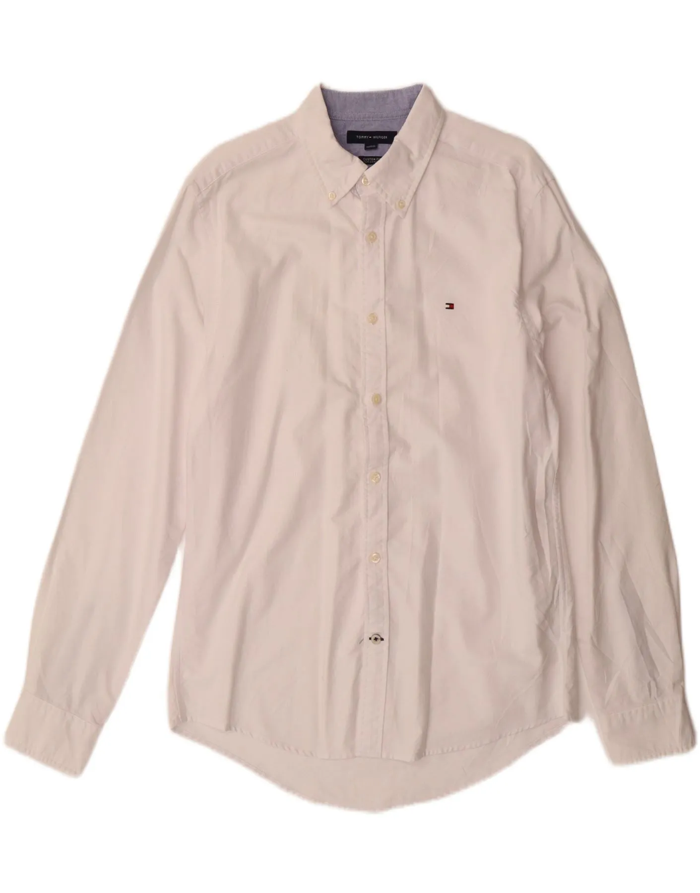 Ventilated Back Panel EasyCare Fabric TOMMY HILFIGER Mens Custom Fit Shirt Medium White Cotton