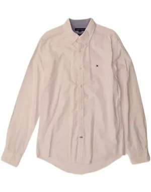 Ventilated Back Panel EasyCare Fabric TOMMY HILFIGER Mens Custom Fit Shirt Medium White Cotton