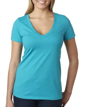 Top Rated Next Level 6640 Ladies' CVC Deep V-Neck T-Shirt
