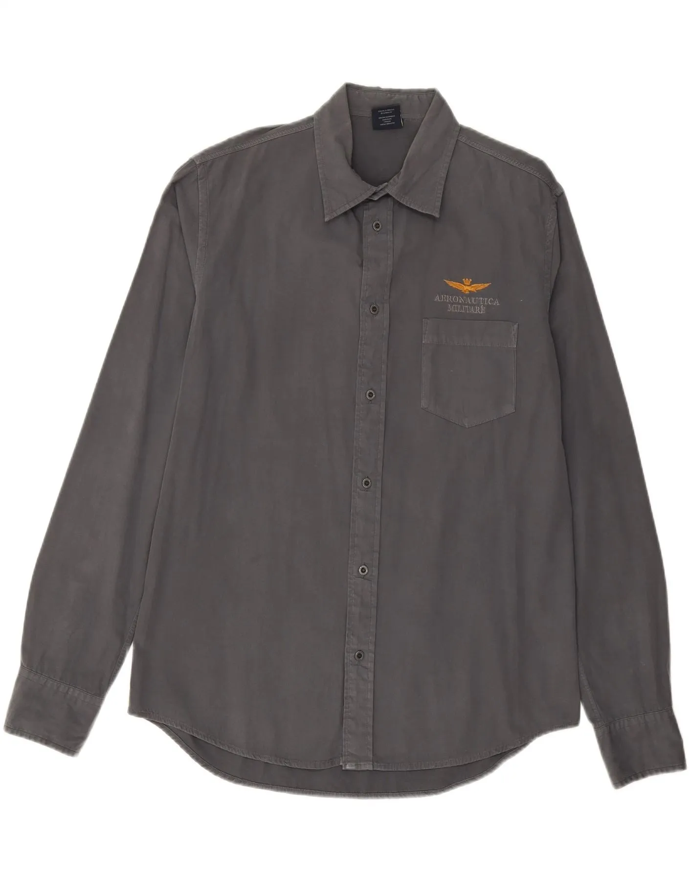 Multi Layer Stitching Cruise Collection AERONAUTICA MILITARE Mens Shirt Medium Grey