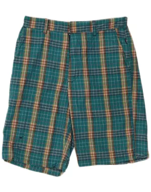 Quick Flex Beach Bound FRANKLIN MARSHALL Mens Chino Shorts W31 Medium Green Check