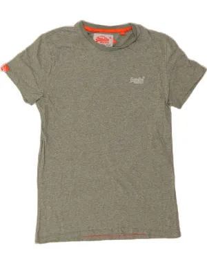SUPERDRY Womens T-Shirt Top Large Green Flecked Wrinkle-Free Sporty Style