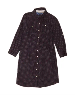 Reinforced Elasticity TOMMY HILFIGER Womens Shirt Dress UK 10 Small Navy Blue Polka Dot