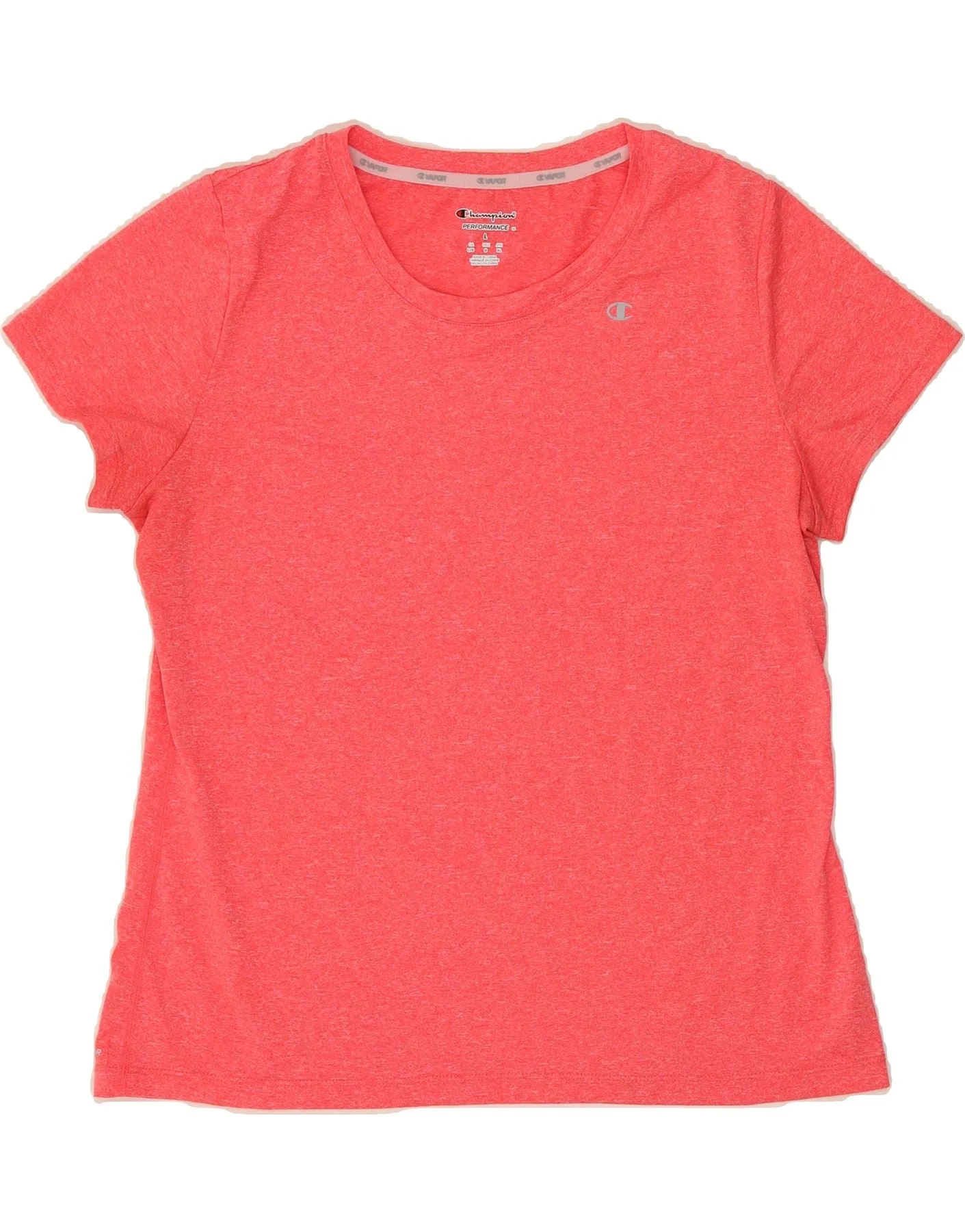 CHAMPION Womens T-Shirt BEST SELL UK 16 Large Pink Polyester Layered Hem Design Light Fit Wear
