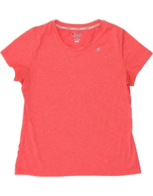 CHAMPION Womens T-Shirt BEST SELL UK 16 Large Pink Polyester Layered Hem Design Light Fit Wear