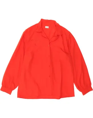 Breathable Cotton VINTAGE Womens Shirt Blouse UK 16 Large Red