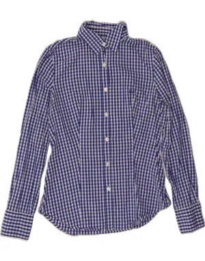 Tagless Design Cruise Collection BENETTON Womens Shirt UK 12 Medium Blue Gingham