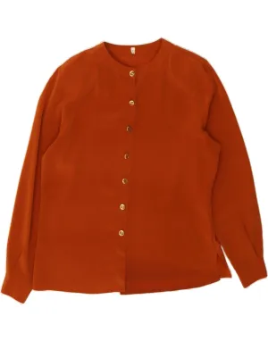 VINTAGE Womens Shirt Blouse IT 46 Large Orange Layering Essential