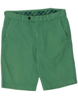 Easy Breezy Slim Look BROOKS BROTHERS Mens Bermuda Shorts W32 Medium Green Cotton