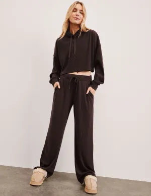All Day Use MachineWashable Breathe Easy Ribbed Wide Leg Pant