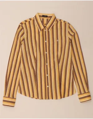 BROOKSFIELD Womens Shirt IT 46 Large Yellow Striped Cotton Winter Retreat Patterned Texture