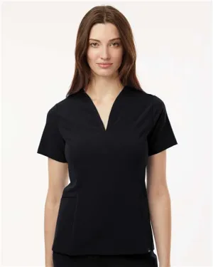Wrinkle Resistant Texture Jaanuu W10003 Women's Calix Fit & Flare Scrub V-Neck Top