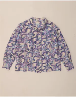 Tuckable Hem VINTAGE Womens Shirt EU 48 2XL Purple Paisley