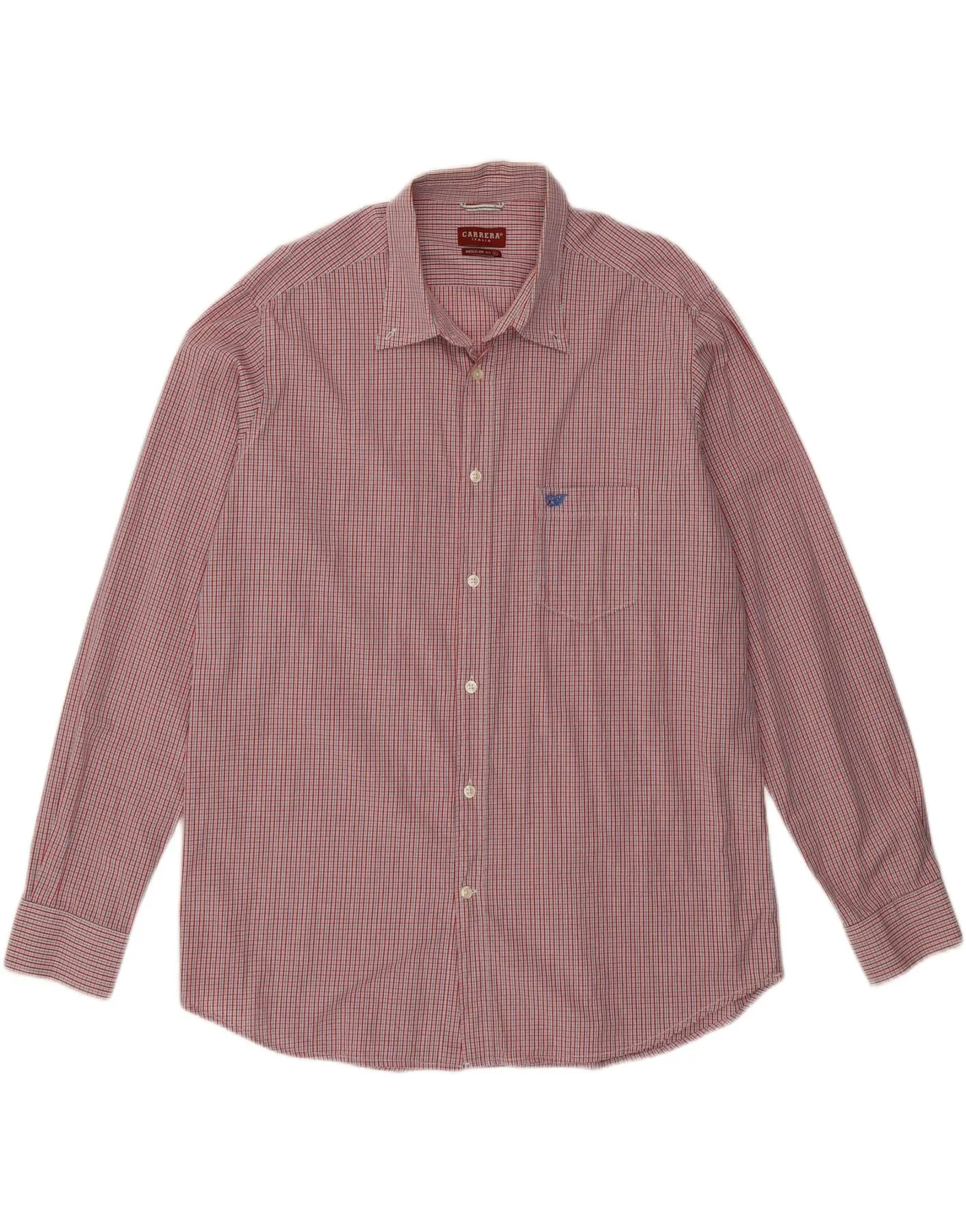 Easy Care Material CARRERA Mens Regular Fit Shirt XL Red Check Cotton