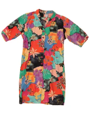 quick dry UNGARO Womens Shirt Dress UK 12 Medium Multicoloured Floral Cotton