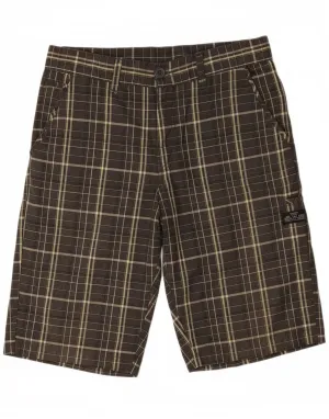 O'NEILL Mens Cargo Shorts W32 Medium Grey Check Polyester vest
