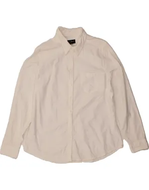EDDIE BAUER Womens Shirt UK 16 Large White Cotton Low Profile Pocket Design Contemporary Style