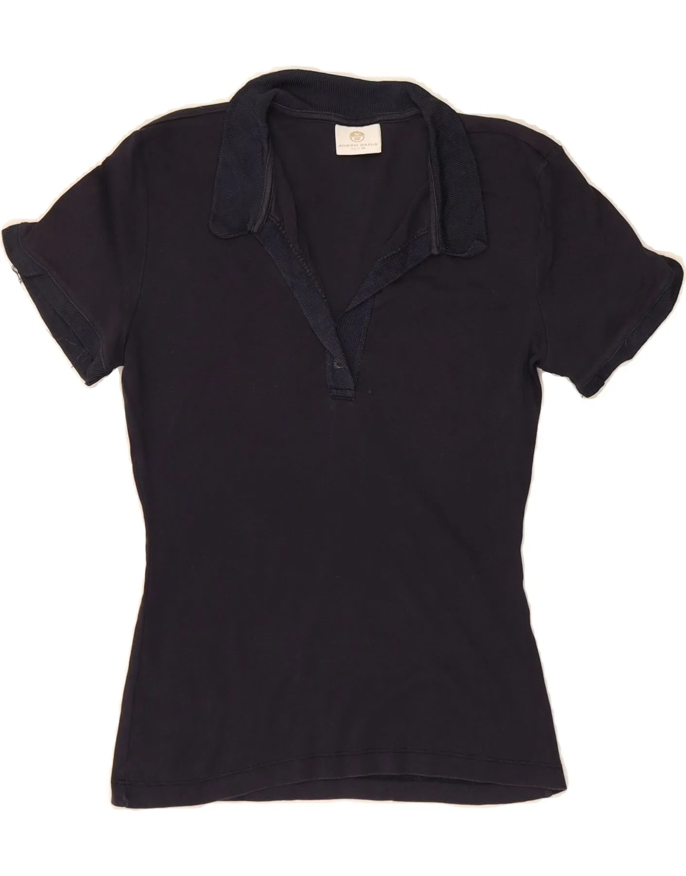 NORTH SAILS Womens Polo Shirt UK 12 Medium Navy Blue Cotton Trendy Vibe Embroidered
