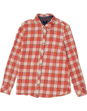 IZOD Womens Shirt UK 16 Large Red Check Cotton Multi Pocket Design