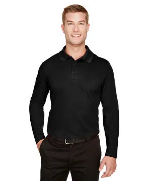 DG20LT - Devon & Jones CrownLux Performance? Tall Plaited Long Sleeve Polo Shirt Trendy Prints