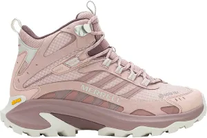 Water Repellent High Traction Design Merrell Moab Speed 2 Mid GORE-TEX Womens Walking Boots - Pink