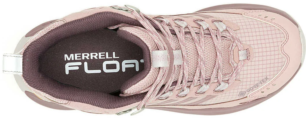 moisture resistant Merrell Moab Speed 2 Mid GORE-TEX Womens Walking Boots - Pink