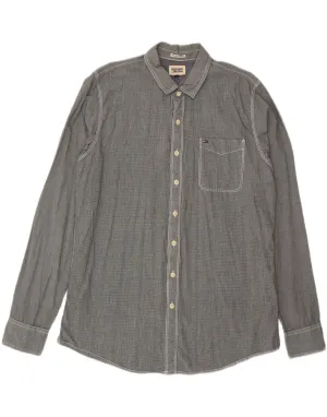 Gradient effect Graduation Attire TOMMY HILFIGER Mens Shirt 2XL Grey Houndstooth Cotton