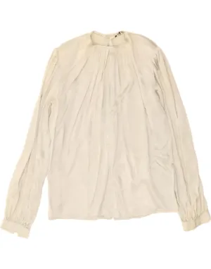 Fitted Cut VINTAGE Womens Shirt Blouse UK 16 Large Grey