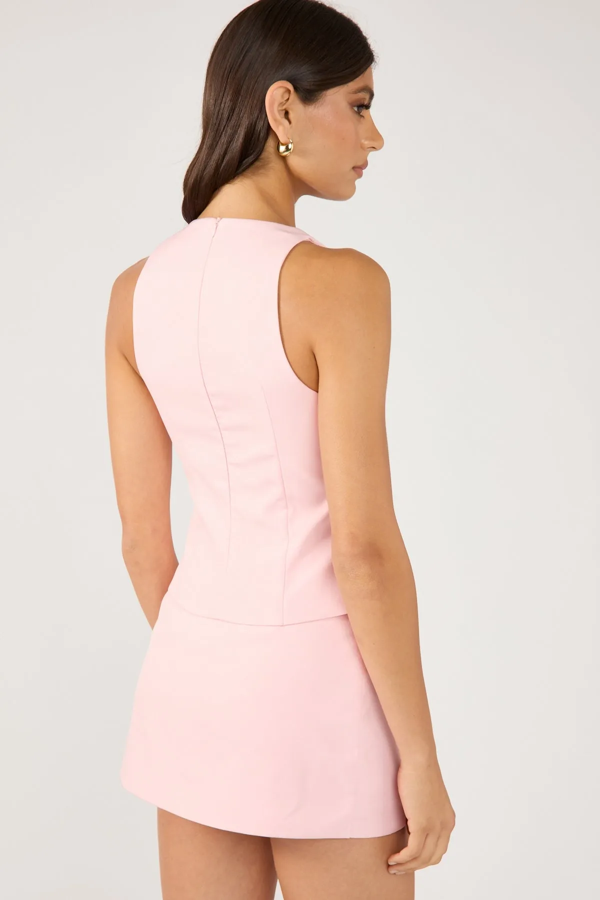 Perfect Stranger Bowette Vest Top Light Pink breathable in humidity