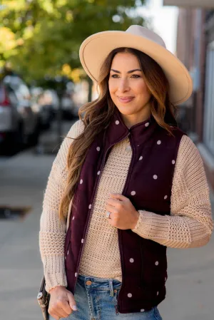 Modern Polka Dot Puffer Vest