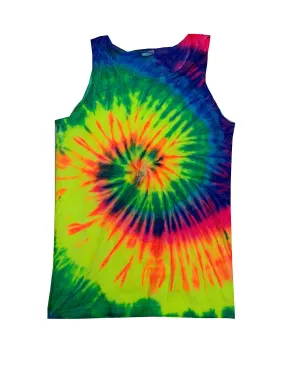 Simple Chic Flatlock stitching Tie-Dye CD3500 Adult 5.4 oz. 100% Cotton Tank Top