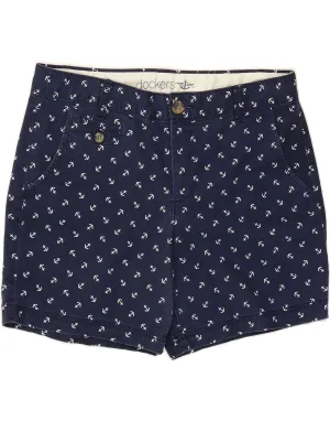 Layered Collar DOCKERS Womens Casual Shorts US 10 Large W34  Navy Blue Spotted Cotton