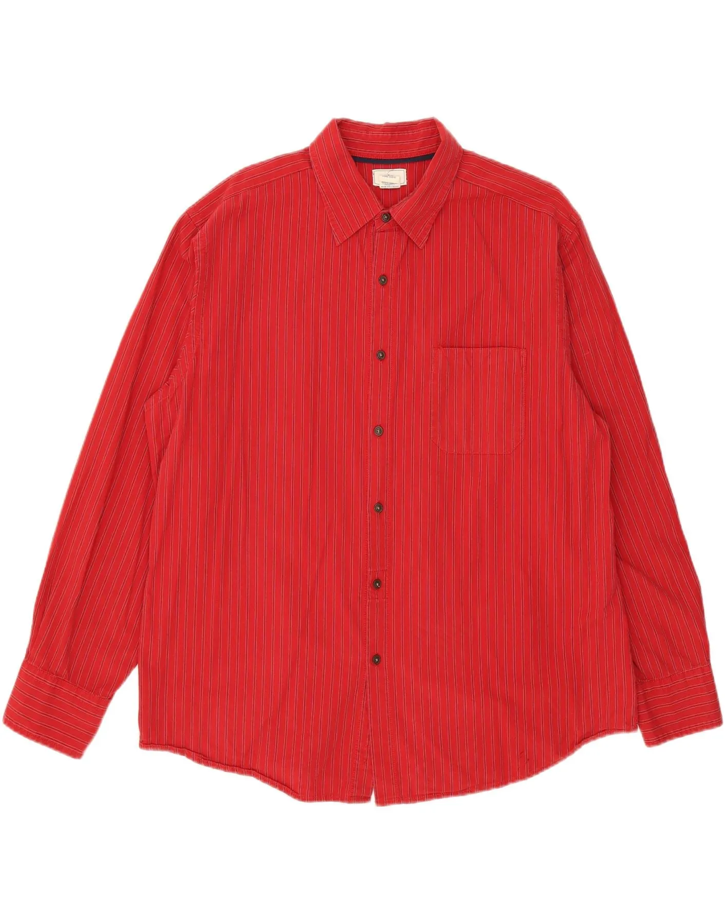DOCKERS Mens Shirt XL Red Striped Cotton Quick-Dry