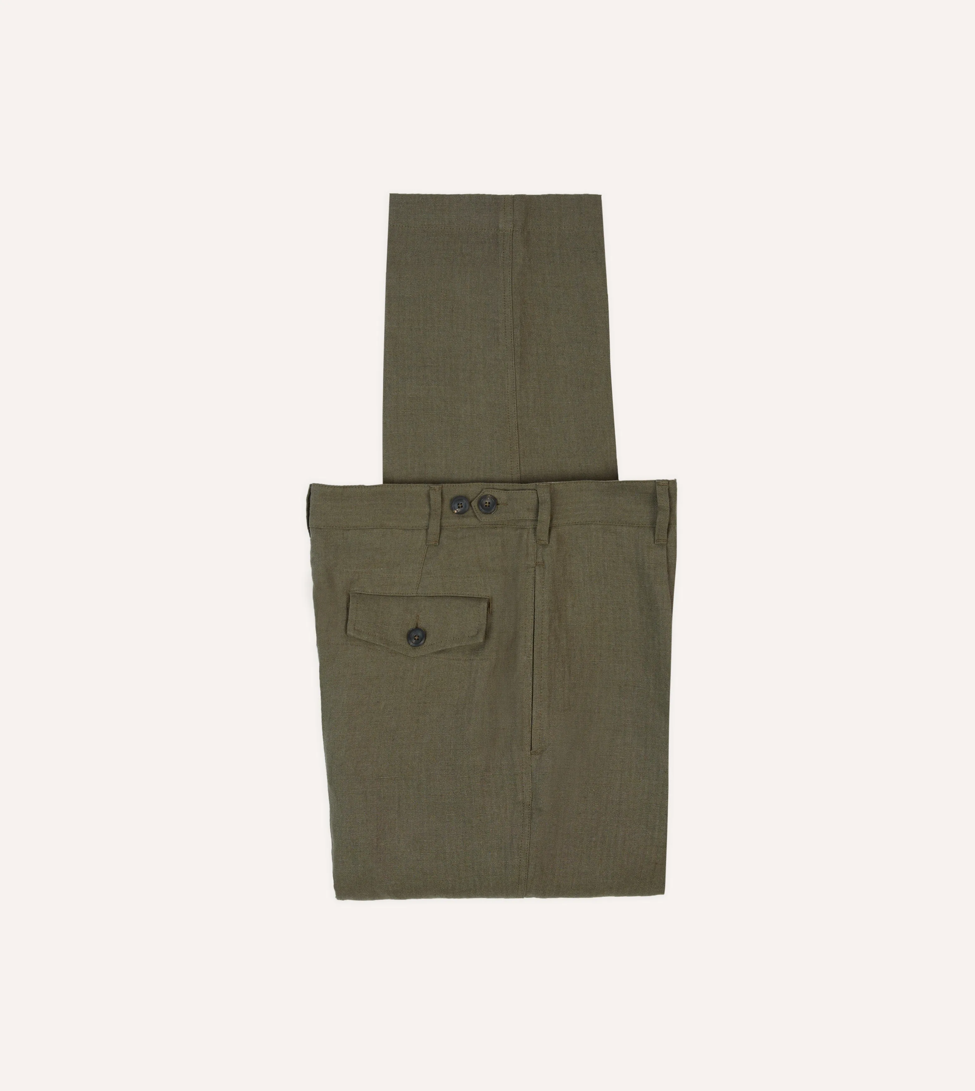 Olive Antique Linen Games Trousers Contemporary Comfort Business Ready Outfit