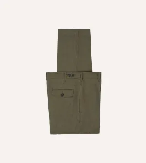Olive Antique Linen Games Trousers Contemporary Comfort Business Ready Outfit