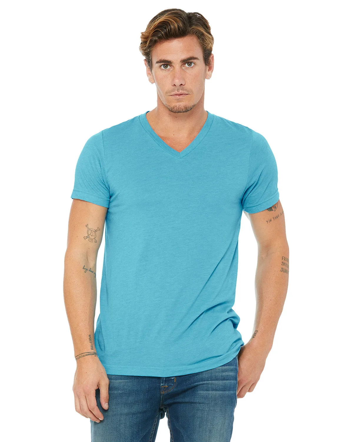 Effortless Comfort Wear Bold Comfort Bella   Canvas 3415C Unisex Triblend V-Neck T-Shirt