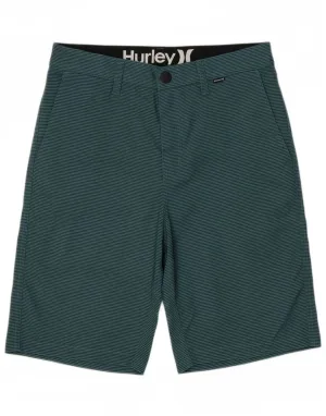 HURLEY Mens Chino Shorts W28 Small  Blue Striped Polyester Flexible Design Soft Comfort