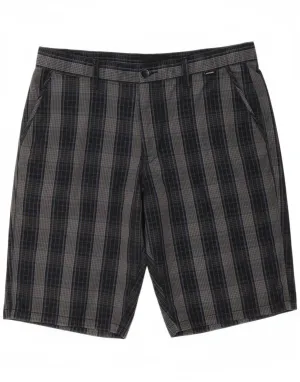 Quick Comfort Fit Chafe Free Edging HURLEY Mens Chino Shorts W34 Large  Grey Check Cotton