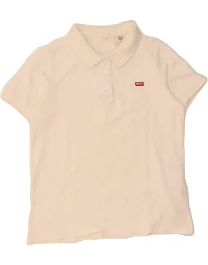 Casual Chic Look LEVI'S Womens Polo Shirt UK 10 Small White Cotton