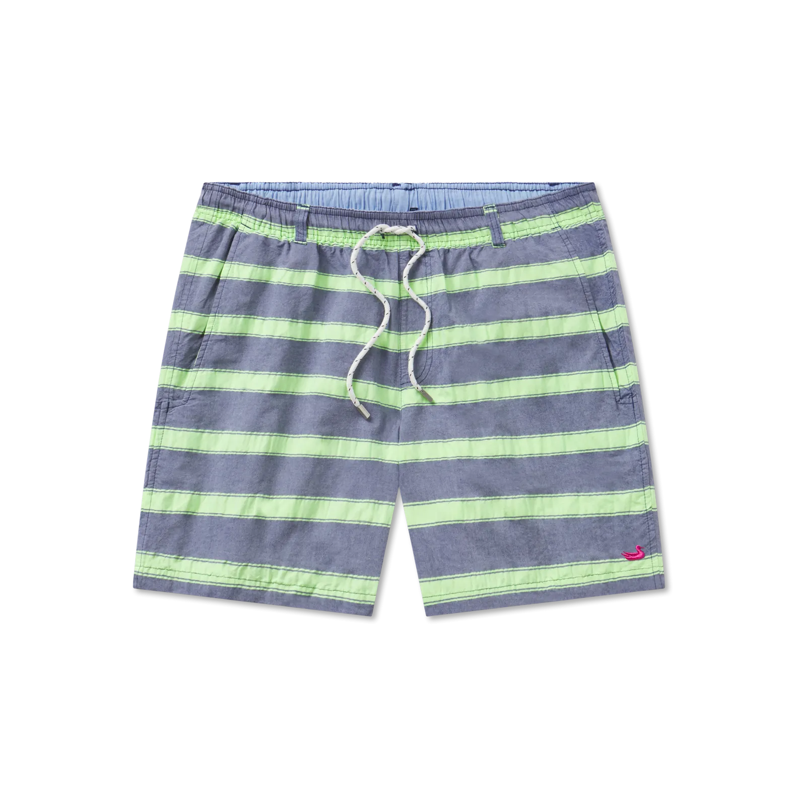 Glossy-Texture Dockside Swim Trunk - Cruiser Stripe