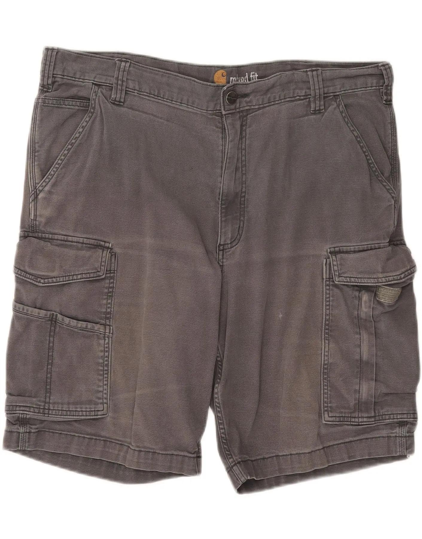 CARHARTT Mens Relaxed Fit Cargo Shorts W40 XL Grey Cotton Light Motion Fit construction work
