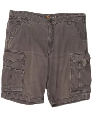 CARHARTT Mens Relaxed Fit Cargo Shorts W40 XL Grey Cotton Light Motion Fit construction work