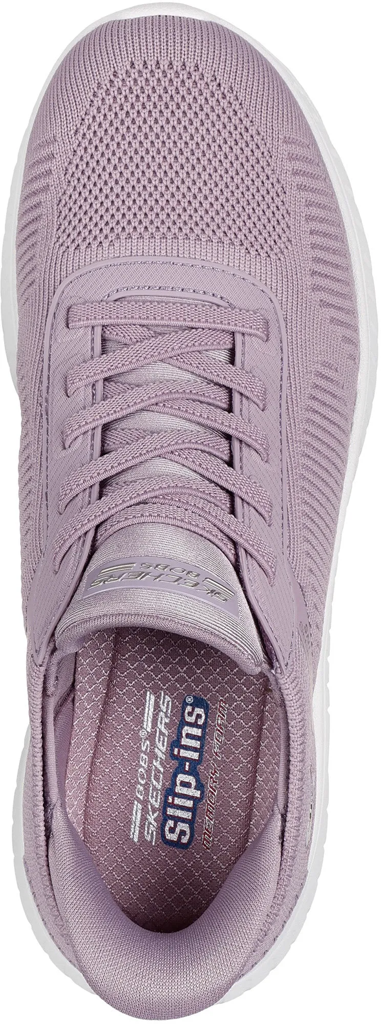 Recycled Polyester Fabric Ventilated Footbed Skechers BOBS Sport Squad Chaos Womens Training Shoes - Purple