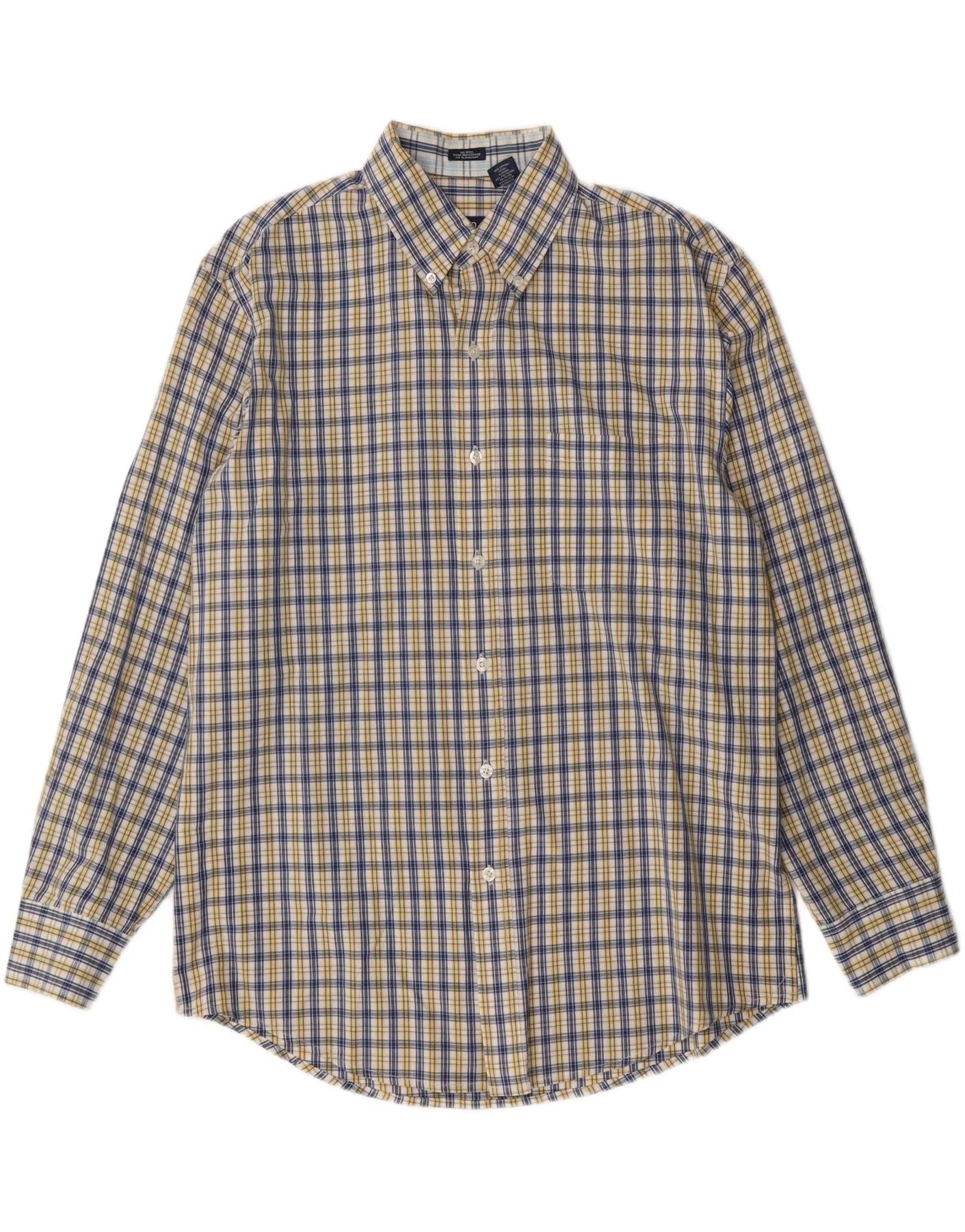 Durable Quality IZOD Mens Shirt Large Blue Check Cotton