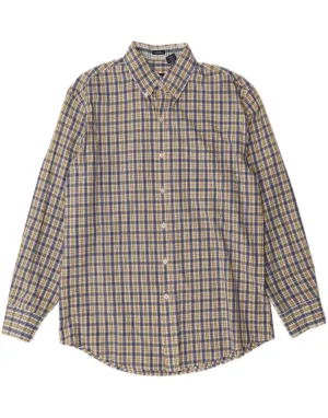 Durable Quality IZOD Mens Shirt Large Blue Check Cotton